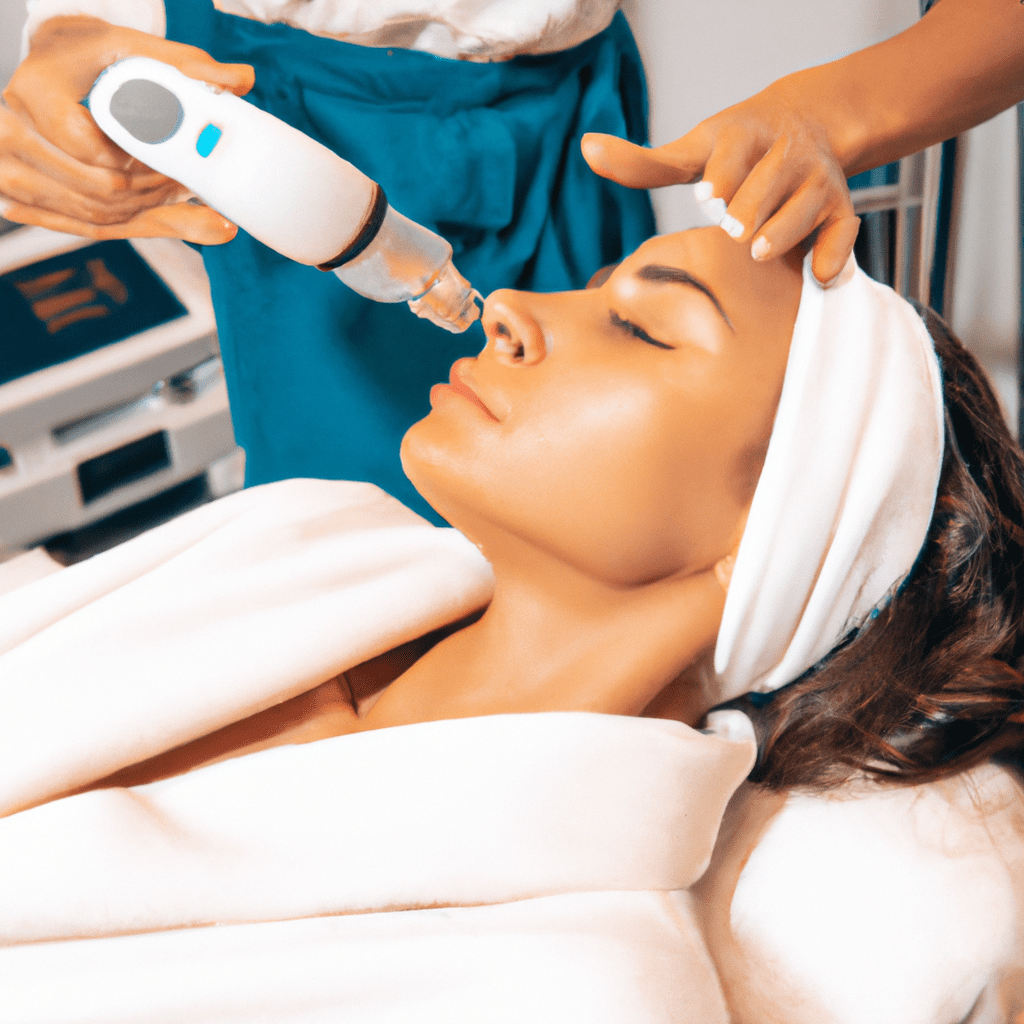 Aesthetic cryotherapy treatment for skin rejuvenation.