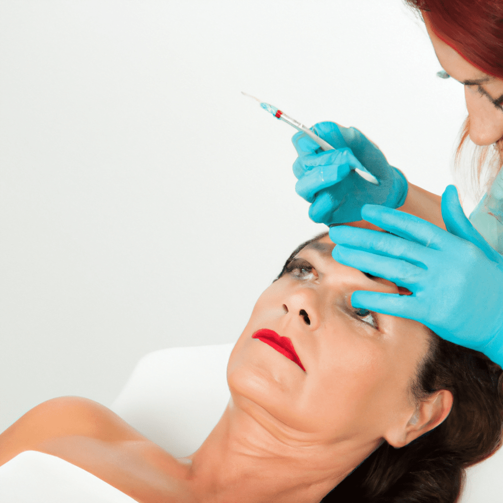 Aesthetic doctor performing Botox injection.